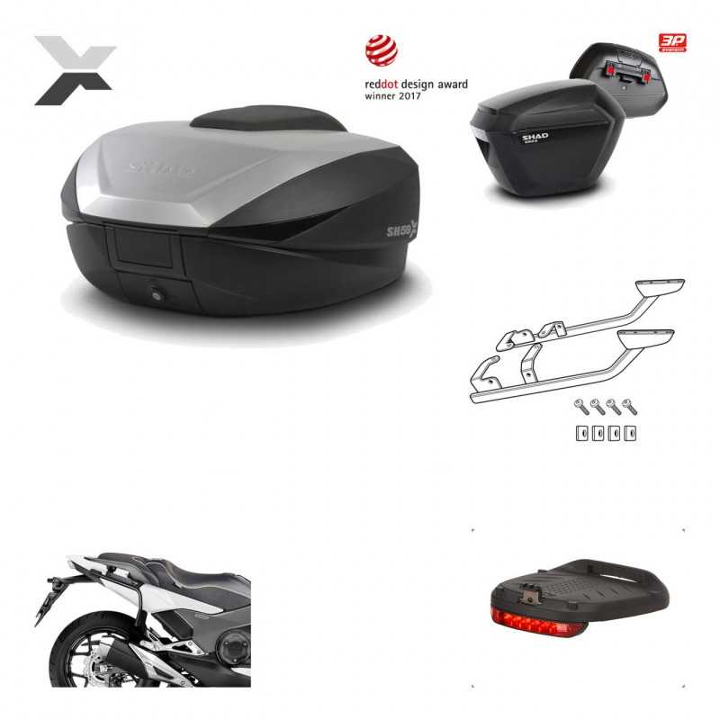Lateral cases + back trunk + big top fitting + brake light + 3p hardware  SH59X 