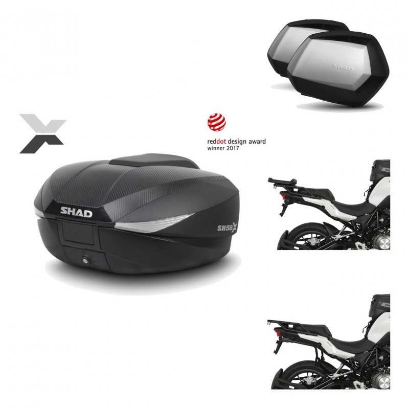 SHAD Maletas laterales + baul trasero herraje montaje 3p SH58X SC SH35 PREMIUM KIT-194178