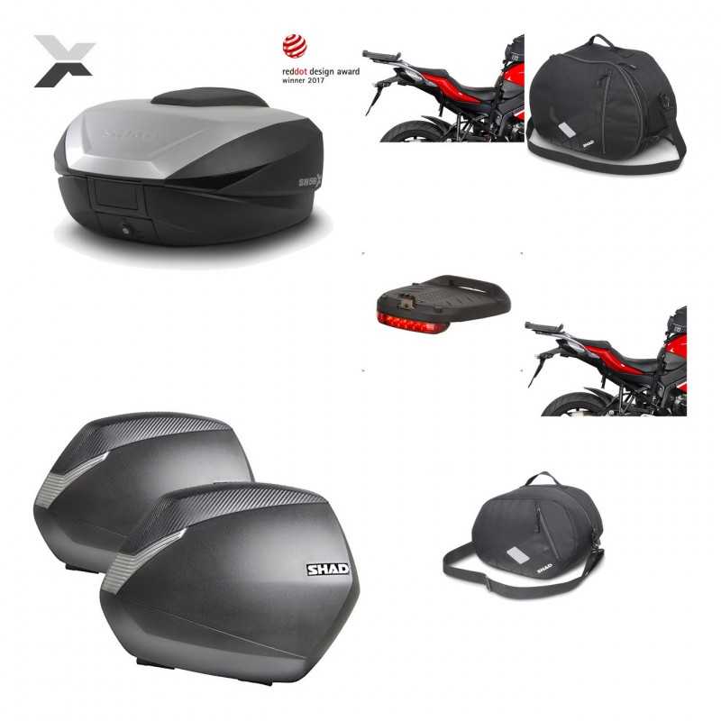 SHAD Maletas laterales + baul trasero herraje montaje accesorios 3p SH59X ALU SH36 SH 36 KIT-194287