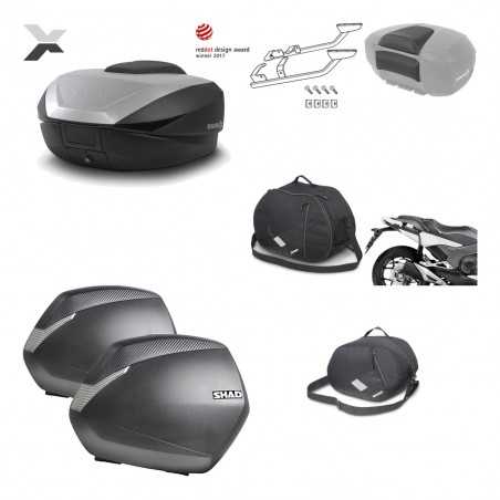 SHAD Maletas laterales + baul trasero herraje montaje accesorios 3p SH59X ALU SH36 SH 36 KIT-194587