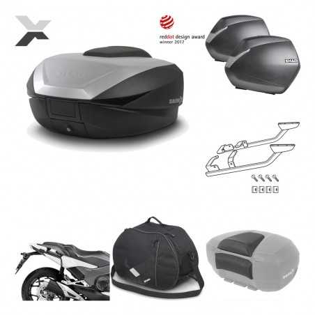 SHAD Maletas laterales + baul trasero herraje montaje accesorios 3p SH59X ALU SH36 SH 36 KIT-194588