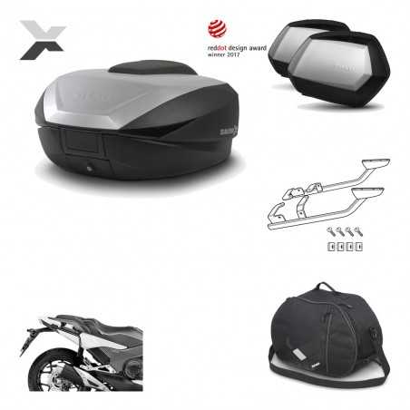 SHAD Maletas laterales + baul trasero herraje montaje bolsa interna 3p SH59X ALU SC SH35 PREMIUM KIT-194544