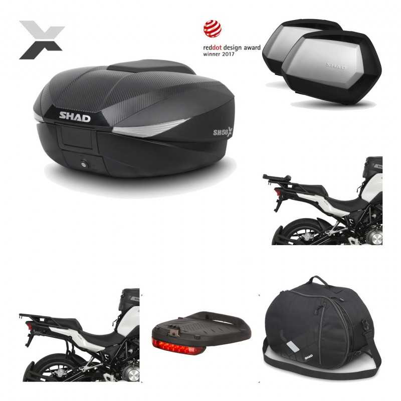 SHAD Maletas laterales + baul trasero herraje montaje accesorios 3p SH58X SC SH35 PREMIUM KIT-194196