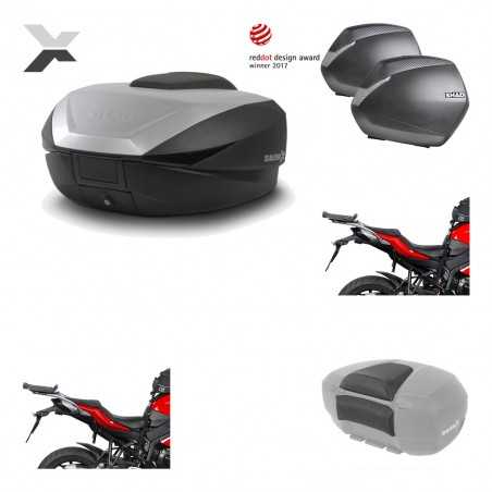 Lateral cases + back trunk + big top fitting + passenger support + 3p hardware