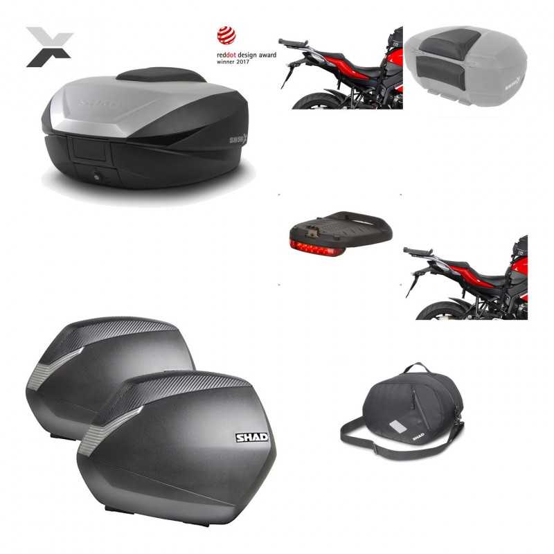 SHAD Maletas laterales + baul trasero herraje montaje accesorios 3p SH59X ALU SH36 SH 36 KIT-194299