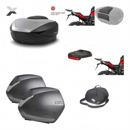 SHAD Maletas laterales + baul trasero herraje montaje accesorios 3p SH59X ALU SH36 SH 36 KIT-194299