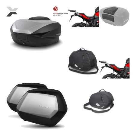 SHAD Maletas laterales + baul trasero herraje montaje accesorios 3p SH59X ALU SC SH35 PREMIUM KIT-194309