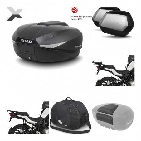 SHAD Maletas laterales + baul trasero herraje montaje accesorios 3p SH58X SC SH35 PREMIUM KIT-194214