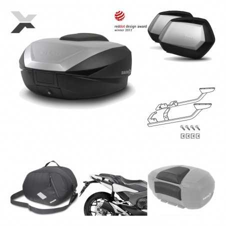 SHAD Maletas laterales + baul trasero herraje montaje accesorios 3p SH59X ALU SC SH35 PREMIUM KIT-194567