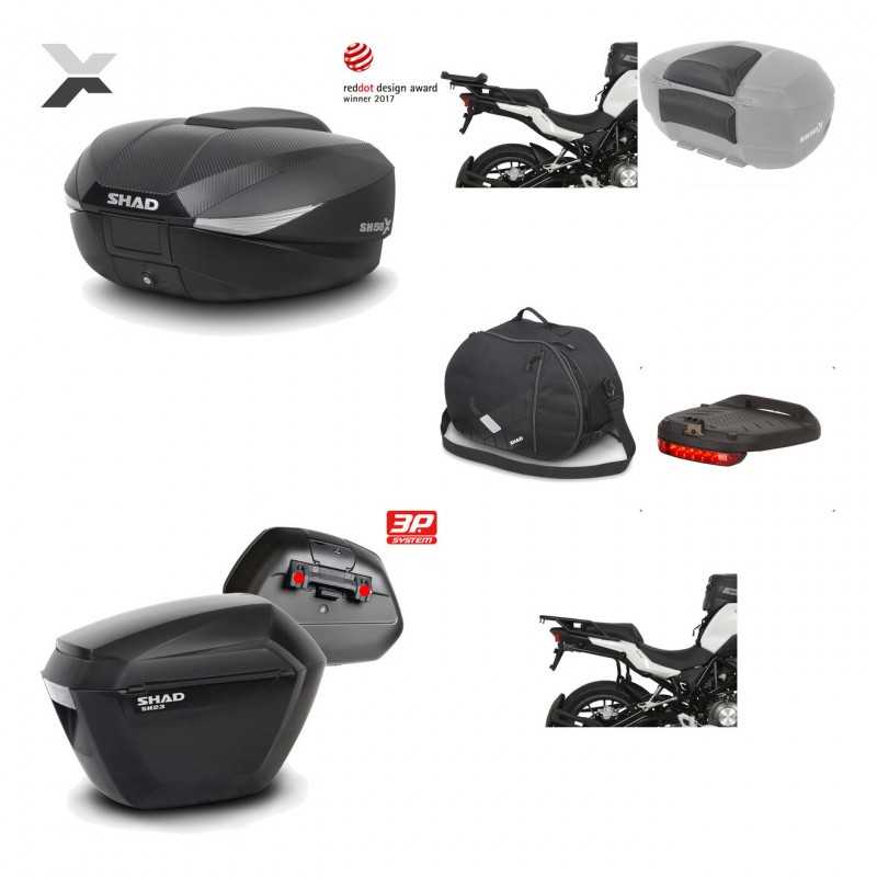 SHAD Maletas laterales + baul trasero herraje montaje accesorios 3p SH58X SH23 KIT-194217