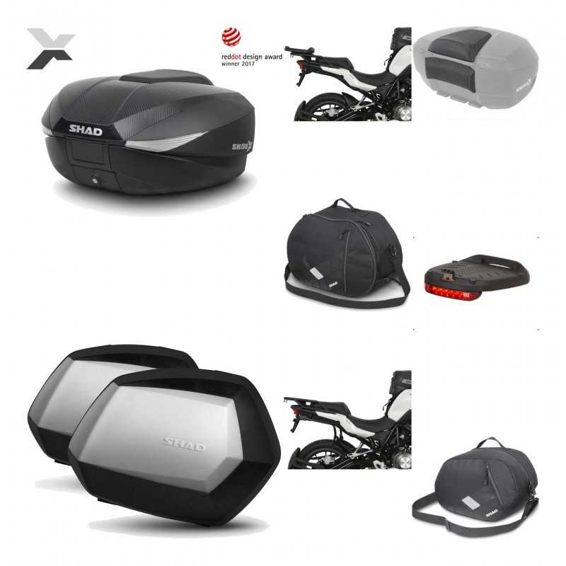 SHAD Maletas laterales + baul trasero herraje montaje accesorios 3p SH58X SC SH35 PREMIUM KIT-194219