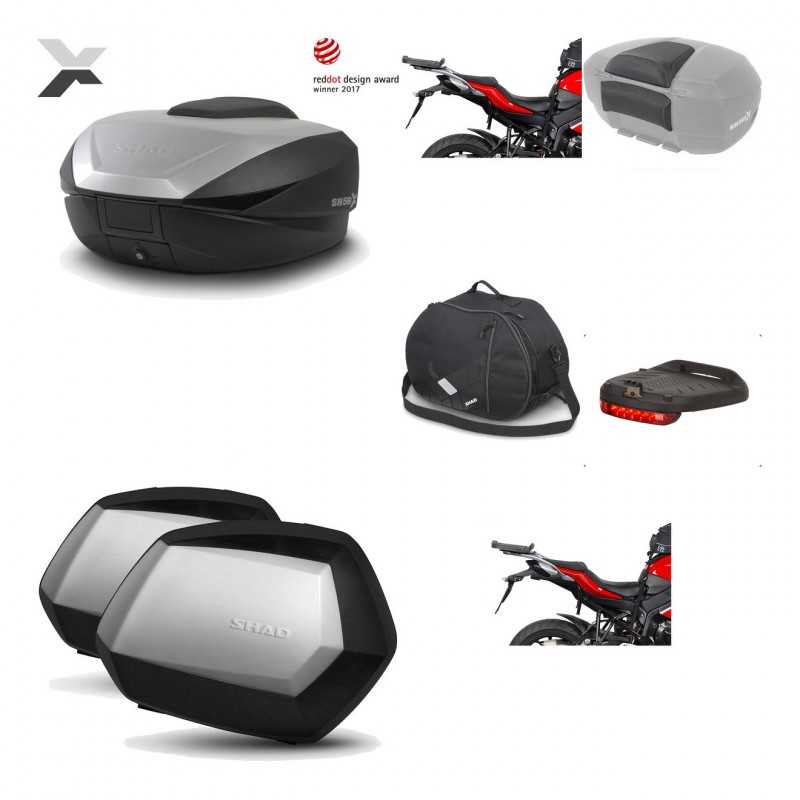 SHAD Maletas laterales + baul trasero herraje montaje accesorios 3p SH59X ALU SC SH35 PREMIUM KIT-194316