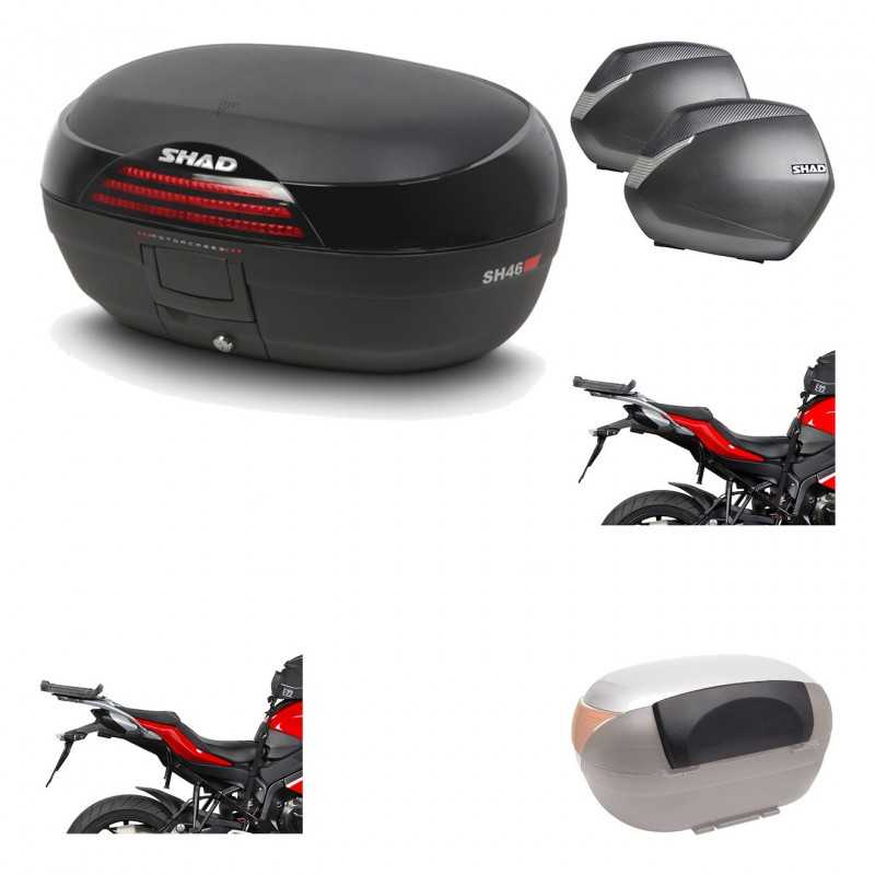 Lateral cases + back trunk + big top fitting + passenger support + 3p hardware  