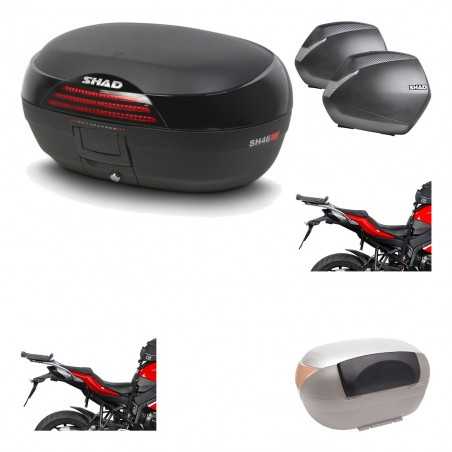 Lateral cases + back trunk + big top fitting + passenger support + 3p hardware