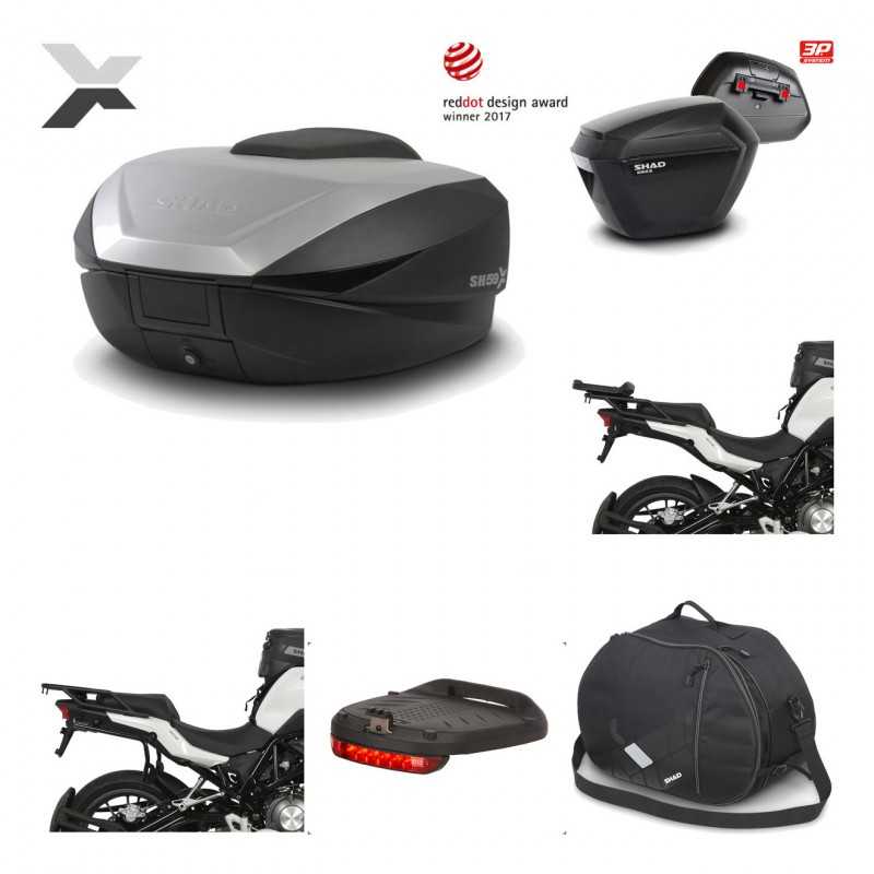SHAD Maletas laterales + baul trasero herraje montaje accesorios 3p SH59X ALU SH23 KIT-194673