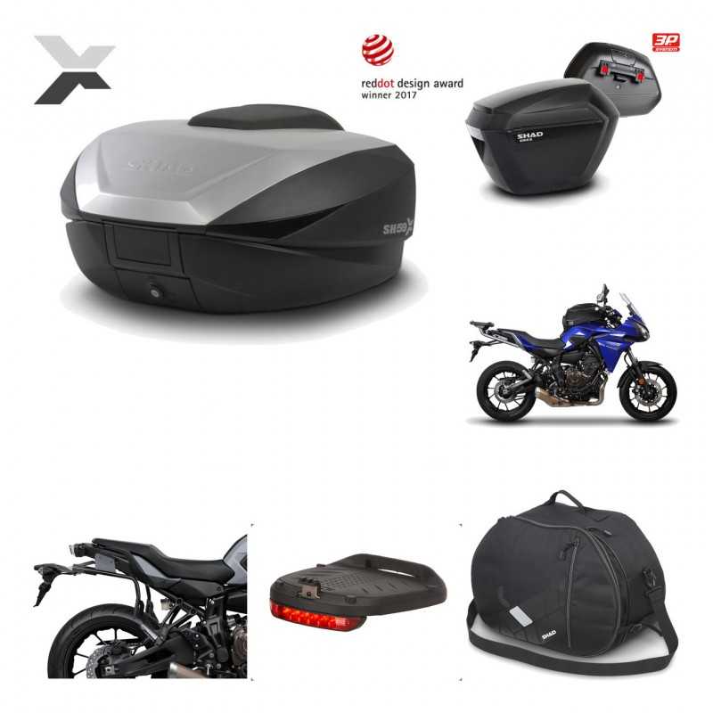 SHAD Maletas laterales + baul trasero herraje montaje accesorios 3p SH59X ALU SH23 KIT-194625