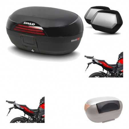 Lateral cases + back trunk + big top fitting + passenger support + 3p hardware  