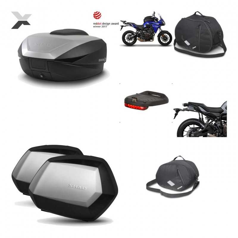 SHAD Maletas laterales + baul trasero herraje montaje accesorios 3p SH59X ALU SC SH35 PREMIUM KIT-194627