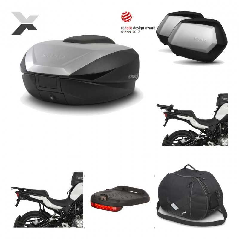 SHAD Maletas laterales + baul trasero herraje montaje accesorios 3p SH59X ALU SC SH35 PREMIUM KIT-194676