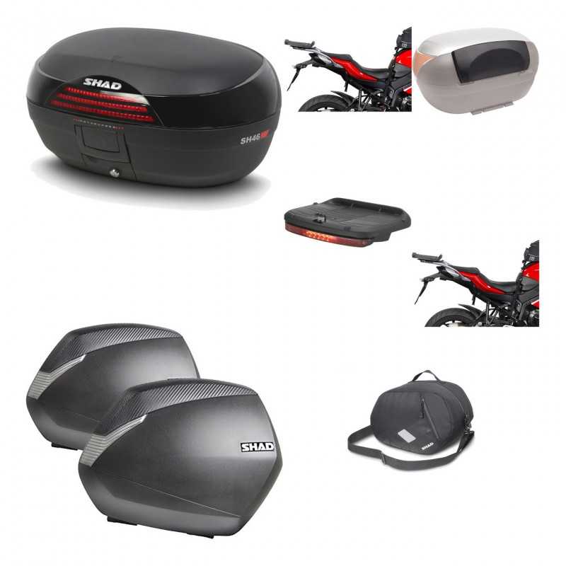 SHAD Maletas laterales + baul trasero herraje montaje accesorios 3p SH46 SH 46 NEW MODEL SH36 36 KIT-194827