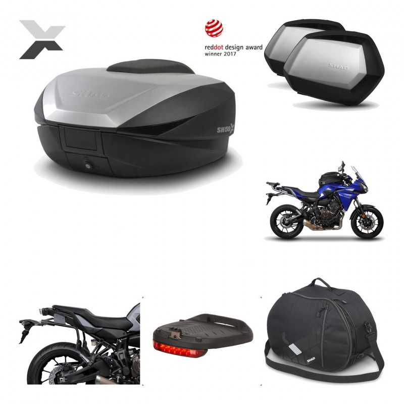 SHAD Maletas laterales + baul trasero herraje montaje accesorios 3p SH59X ALU SC SH35 PREMIUM KIT-194628