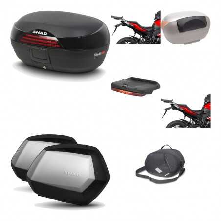 SHAD Maletas laterales + baul trasero herraje montaje accesorios 3p SH46 SH 46 NEW MODEL SC SH35 PREMIUM KIT-194831