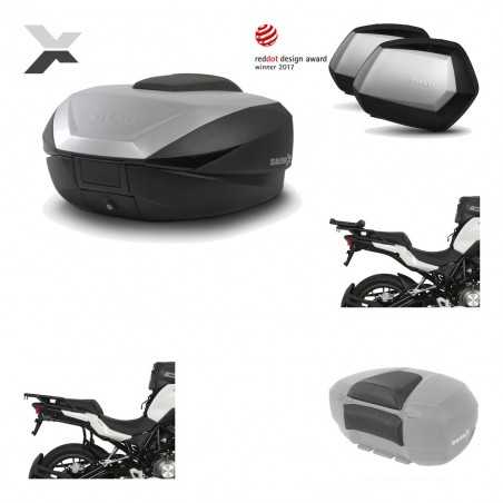 SHAD Maletas laterales + baul trasero herraje montaje respaldo de pasajero 3p SH59X ALU SC SH35 PREMIUM KIT-194682