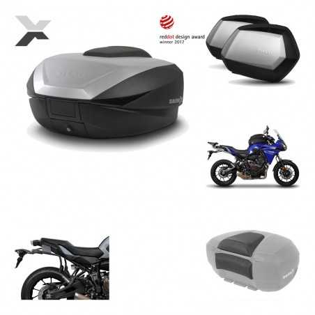 Lateral cases + back trunk + big top fitting + passenger support + 3p hardware  