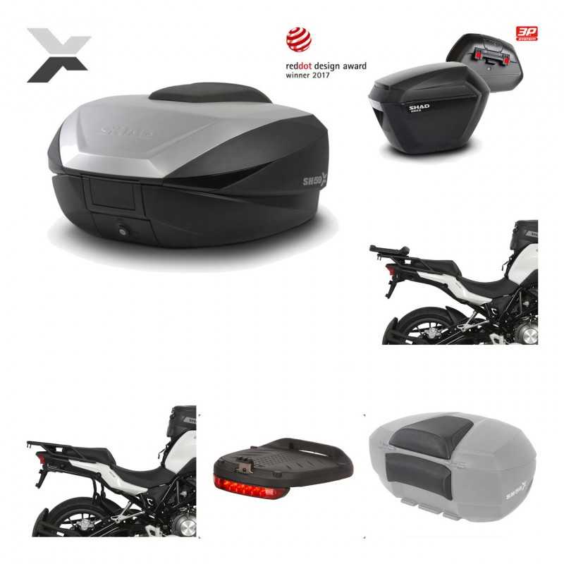 SHAD Maletas laterales + baul trasero herraje montaje accesorios 3p SH59X ALU SH23 KIT-194685