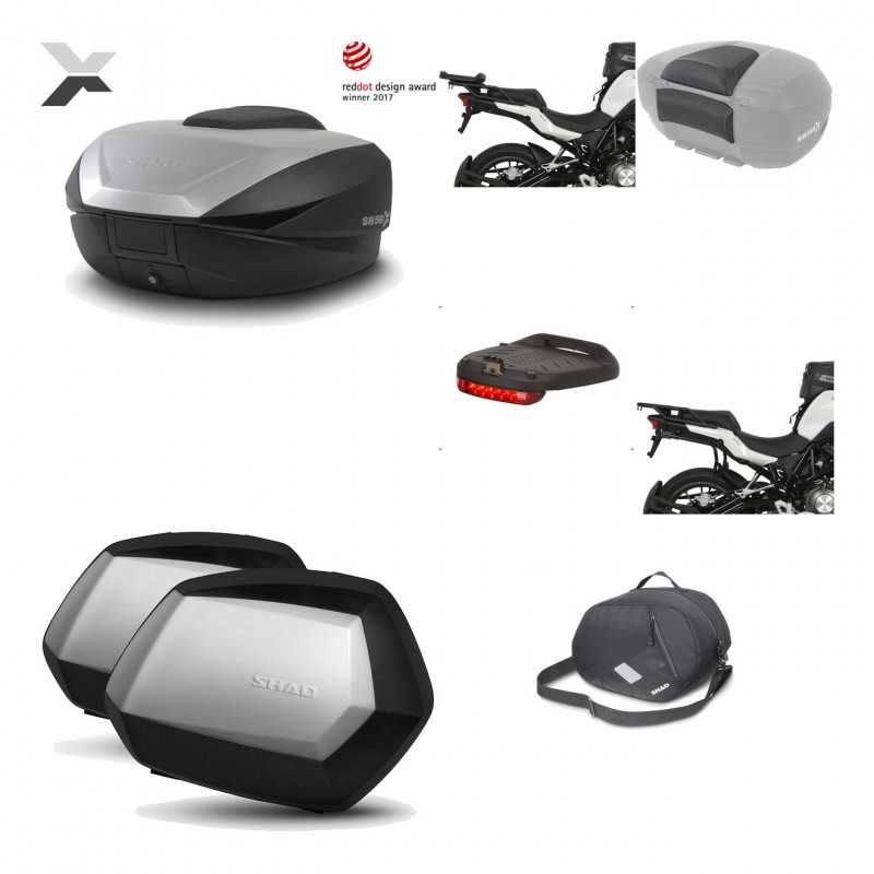SHAD Maletas laterales + baul trasero herraje montaje accesorios 3p SH59X ALU SC SH35 PREMIUM KIT-194687