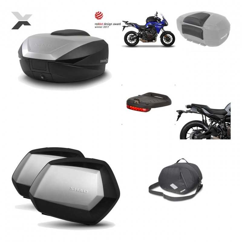 SHAD Maletas laterales + baul trasero herraje montaje accesorios 3p SH59X ALU SC SH35 PREMIUM KIT-194639