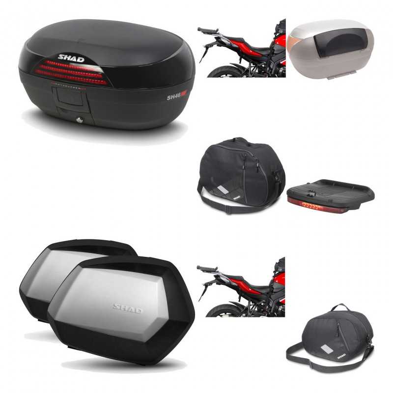 SHAD Maletas laterales + baul trasero herraje montaje accesorios 3p SH46 SH 46 NEW MODEL SC SH35 PREMIUM KIT-194843