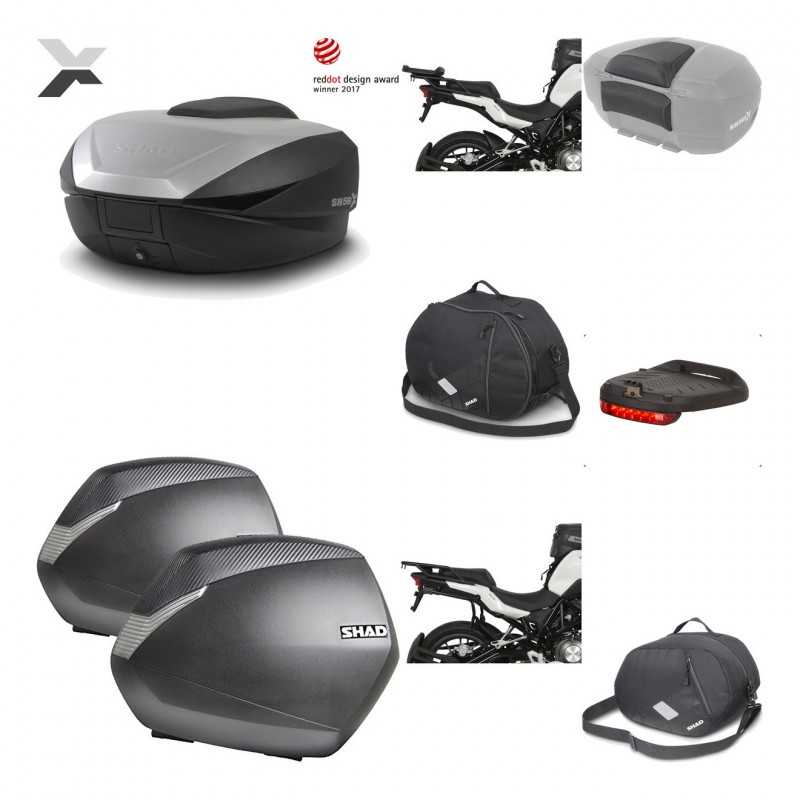 SHAD Maletas laterales + baul trasero herraje montaje accesorios 3p SH59X ALU SH36 SH 36 KIT-194695