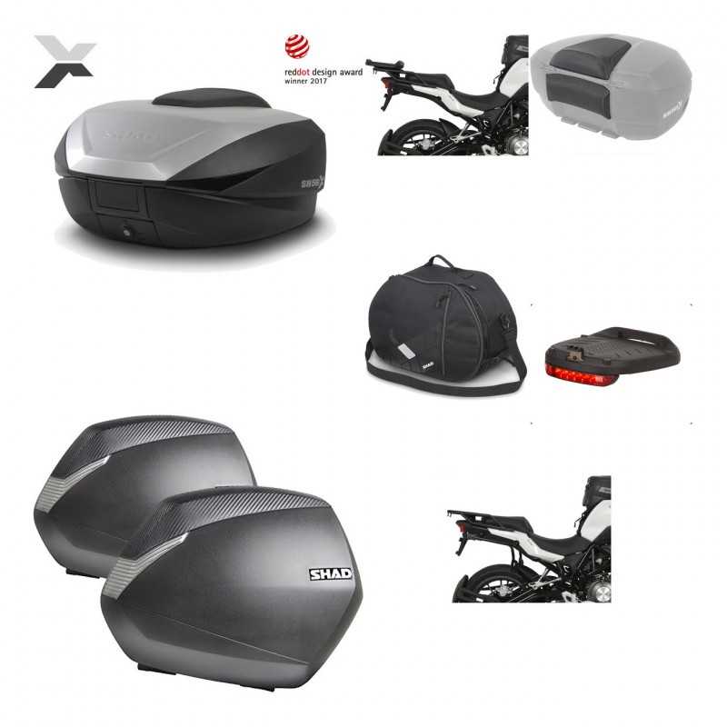 SHAD Maletas laterales + baul trasero herraje montaje accesorios 3p SH59X ALU SH36 SH 36 KIT-194696