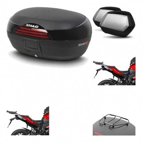 SHAD Maletas laterales + baul trasero herraje montaje parrilla portabultos superior 3p SH46 SH 46 NEW MODEL SC SH35 PREMIUM KIT-