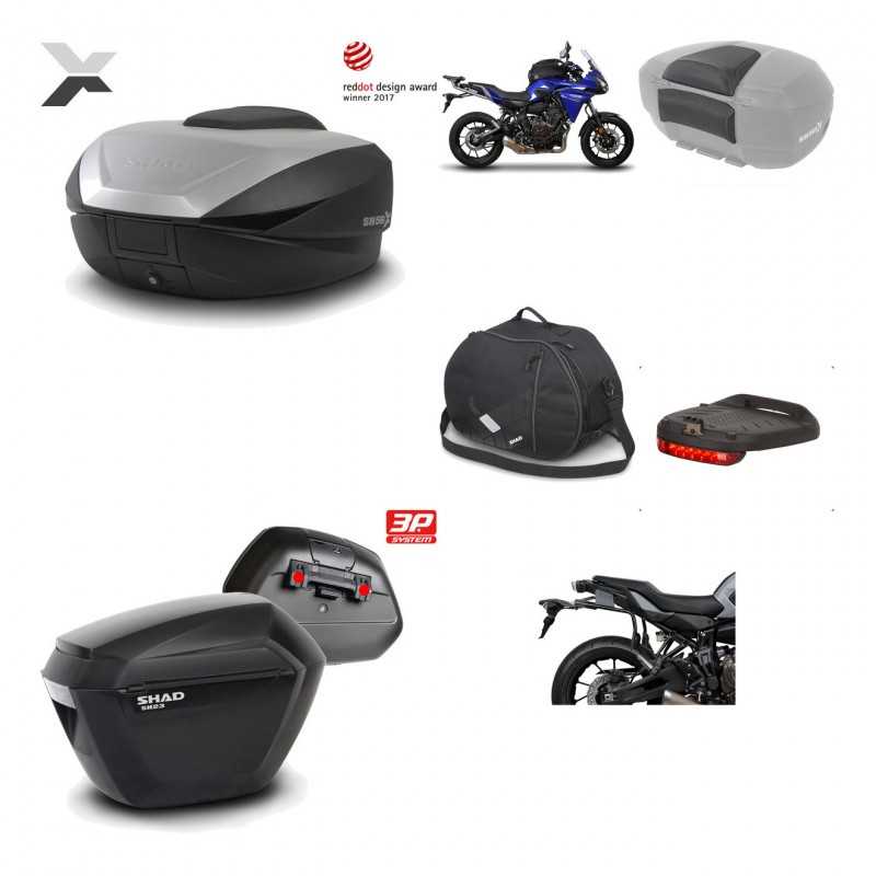 SHAD Maletas laterales + baul trasero herraje montaje accesorios 3p SH59X ALU SH23 KIT-194649