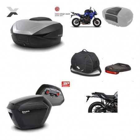 SHAD Maletas laterales + baul trasero herraje montaje accesorios 3p SH59X ALU SH23 KIT-194649
