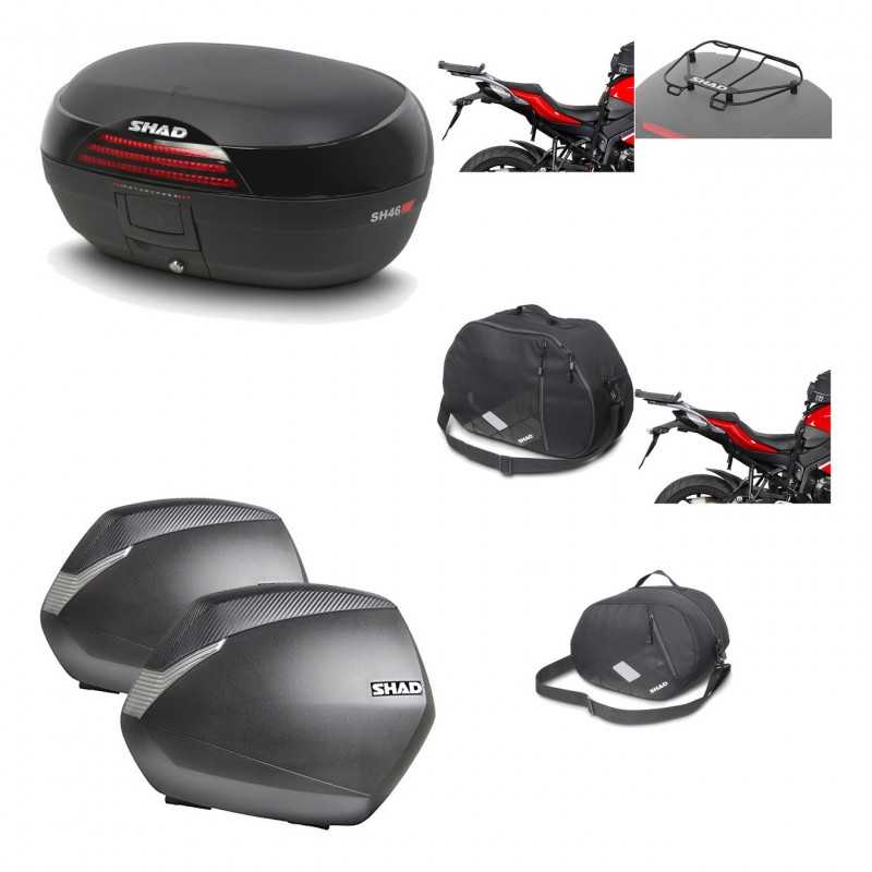 SHAD Maletas laterales + baul trasero herraje montaje accesorios 3p SH46 SH 46 NEW MODEL SH36 36 KIT-194857
