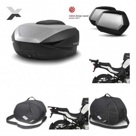 SHAD Maletas laterales + baul trasero herraje montaje accesorios 3p SH59X ALU SC SH35 PREMIUM KIT-194669