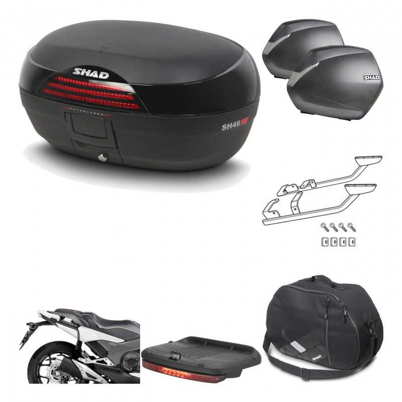SHAD Maletas laterales + baul trasero herraje montaje accesorios 3p SH46 SH 46 NEW MODEL SH36 36 KIT-195320