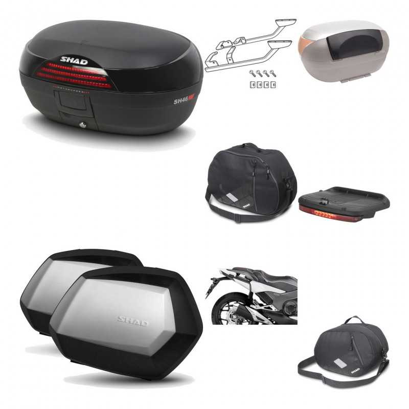 SHAD Maletas laterales + baul trasero herraje montaje accesorios 3p SH46 SH 46 NEW MODEL SC SH35 PREMIUM KIT-195371