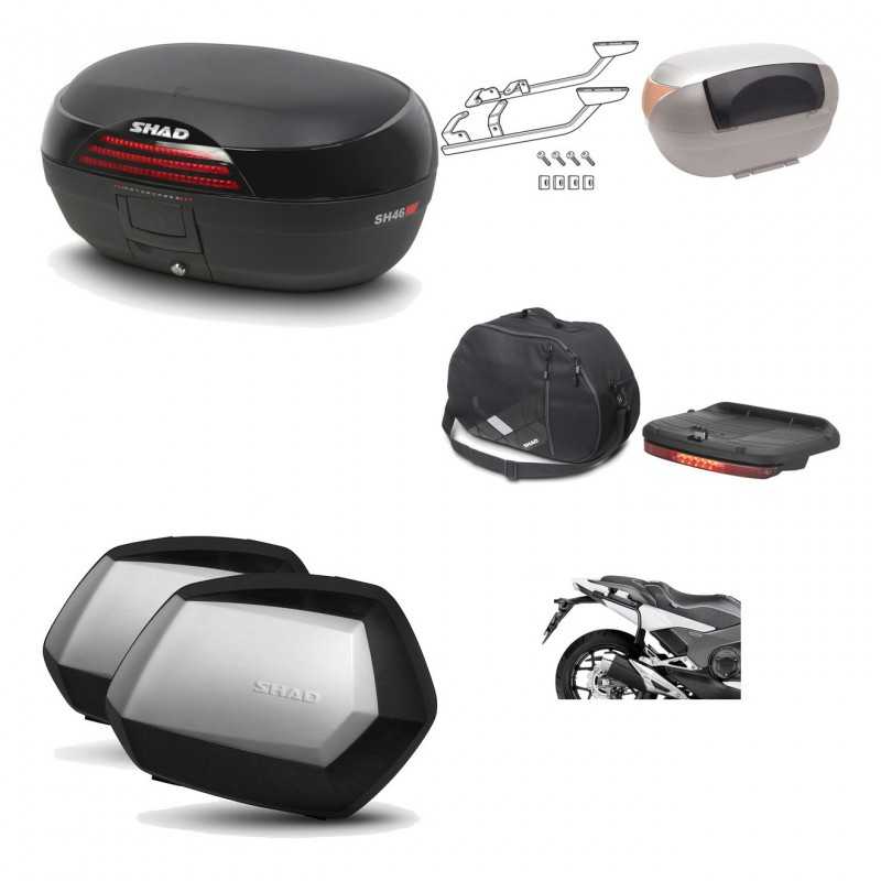 SHAD Maletas laterales + baul trasero herraje montaje accesorios 3p SH46 SH 46 NEW MODEL SC SH35 PREMIUM KIT-195372