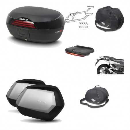 SHAD Maletas laterales + baul trasero herraje montaje accesorios 3p SH46 SH 46 NEW MODEL SC SH35 PREMIUM KIT-195323