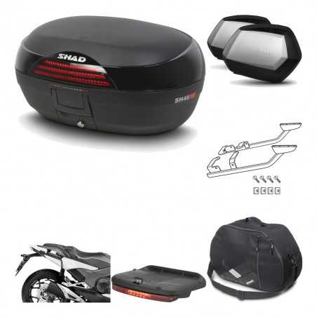 SHAD Maletas laterales + baul trasero herraje montaje accesorios 3p SH46 SH 46 NEW MODEL SC SH35 PREMIUM KIT-195324