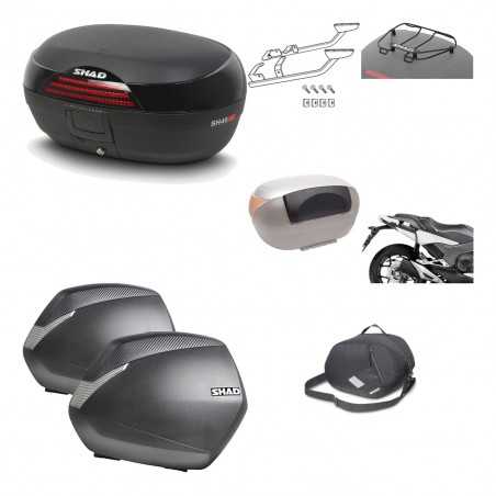 SHAD Maletas laterales + baul trasero herraje montaje accesorios 3p SH46 SH 46 NEW MODEL SH36 36 KIT-195427