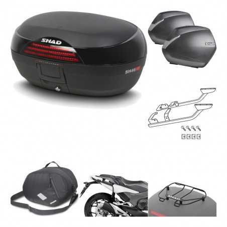 SHAD Maletas laterales + baul trasero herraje montaje accesorios 3p SH46 SH 46 NEW MODEL SH36 36 KIT-195379
