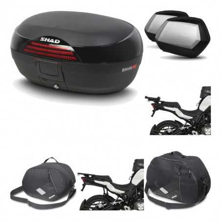 SHAD Maletas laterales + baul trasero herraje montaje accesorios 3p SH46 SH 46 NEW MODEL SC SH35 PREMIUM KIT-195581