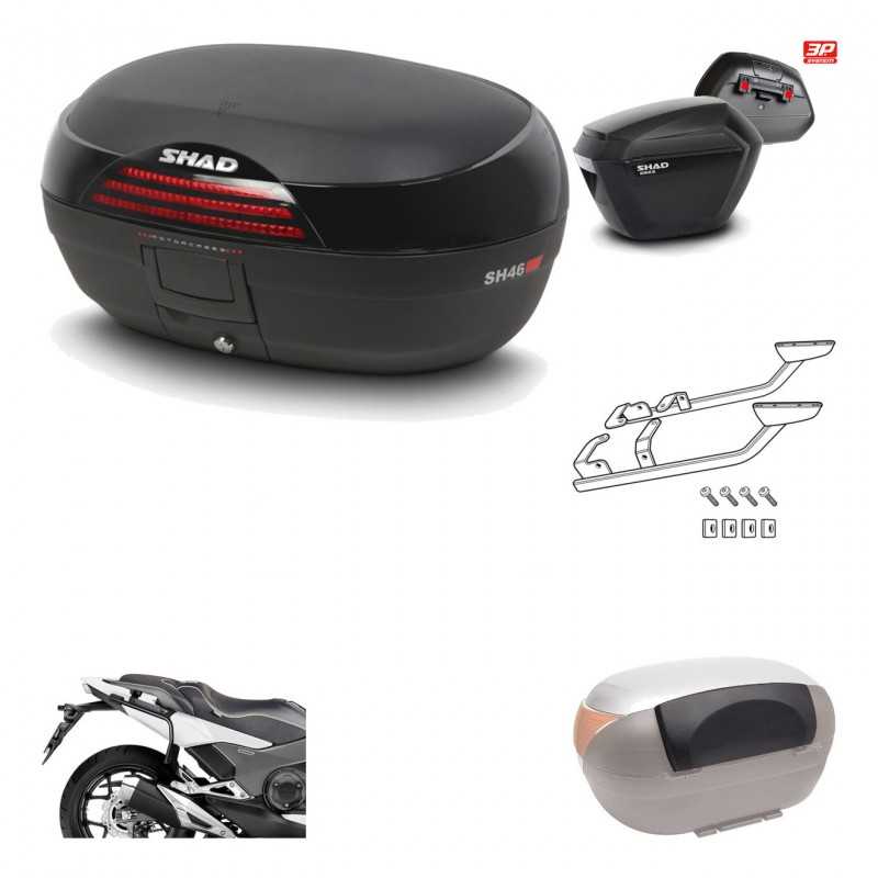 Lateral cases + back trunk + big top fitting + passenger support + 3p hardware  