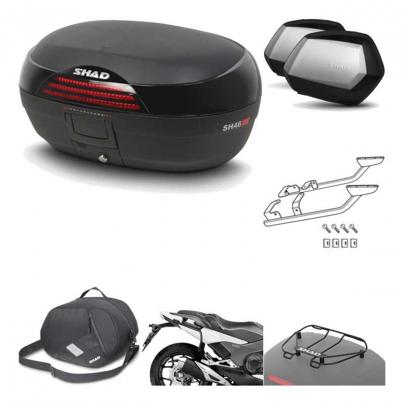 SHAD Maletas laterales + baul trasero herraje montaje accesorios 3p SH46 SH 46 NEW MODEL SC SH35 PREMIUM KIT-195383