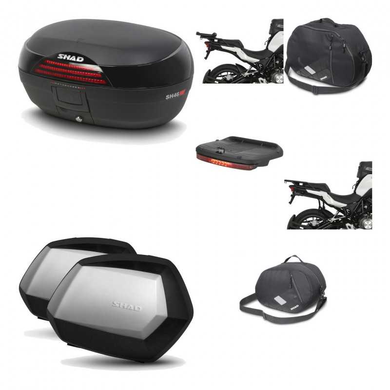 SHAD Maletas laterales + baul trasero herraje montaje accesorios 3p SH46 SH 46 NEW MODEL SC SH35 PREMIUM KIT-195587